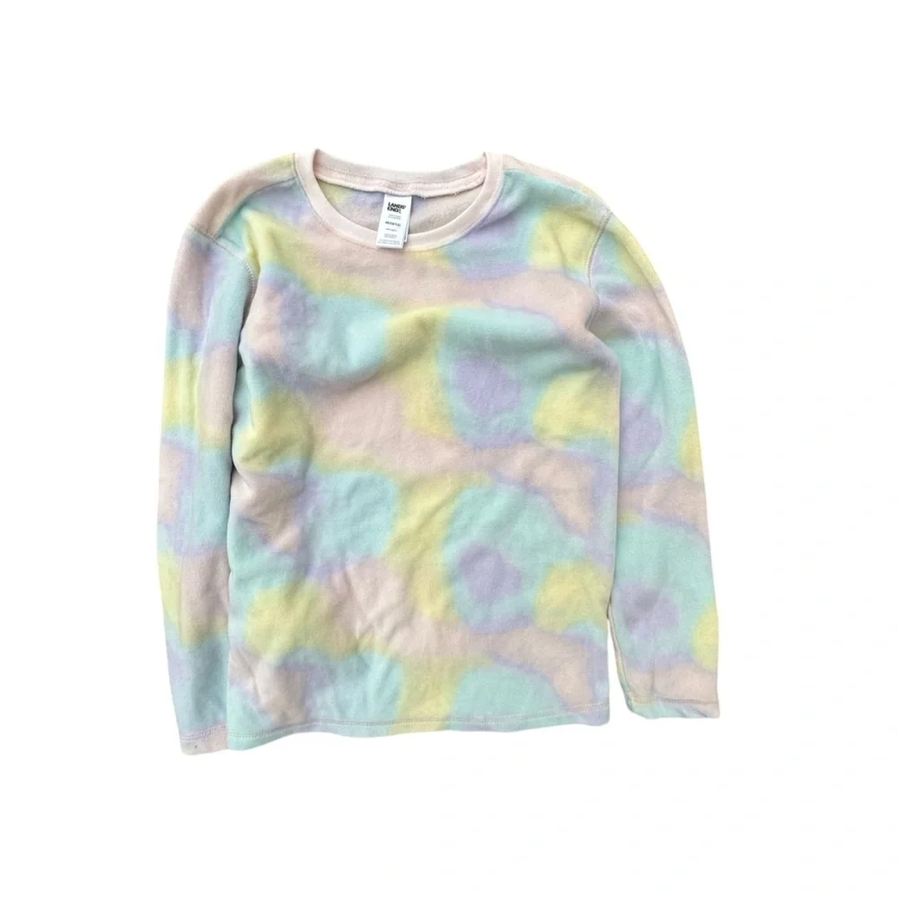 Lands’ End Fleece Girls Tie Dye Pajama Set M 10/12